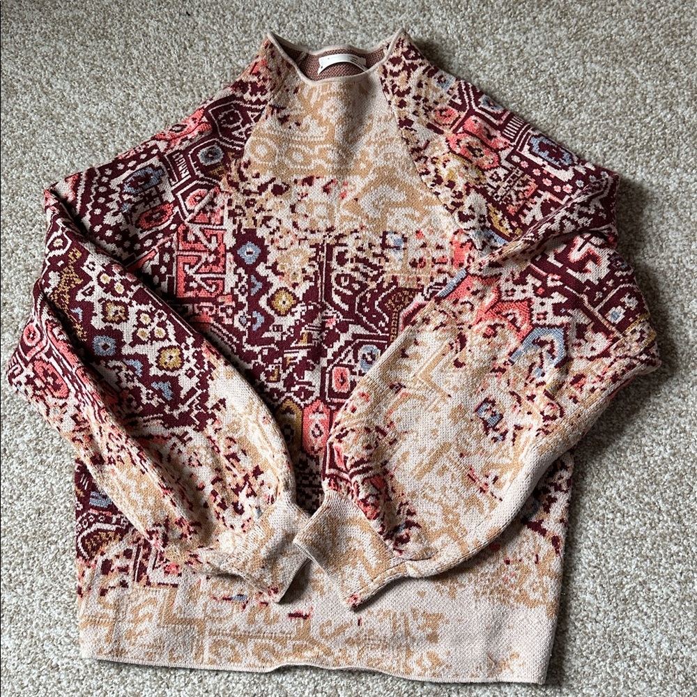by ANTHROPOLOGIE XS Lizette Compact Pullover Sweater Mock Neck Knit Soft